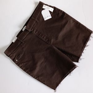 Wonderly Women's High Rise Midi Denim Short Size 16R